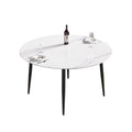 Modern Man-Made Stone Round Metal Dining Table-Position For 6 People