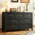 Dresser Low-Profile 7-Drawer Black Steel Smooth Glide 47.3x15.8x30.8 In