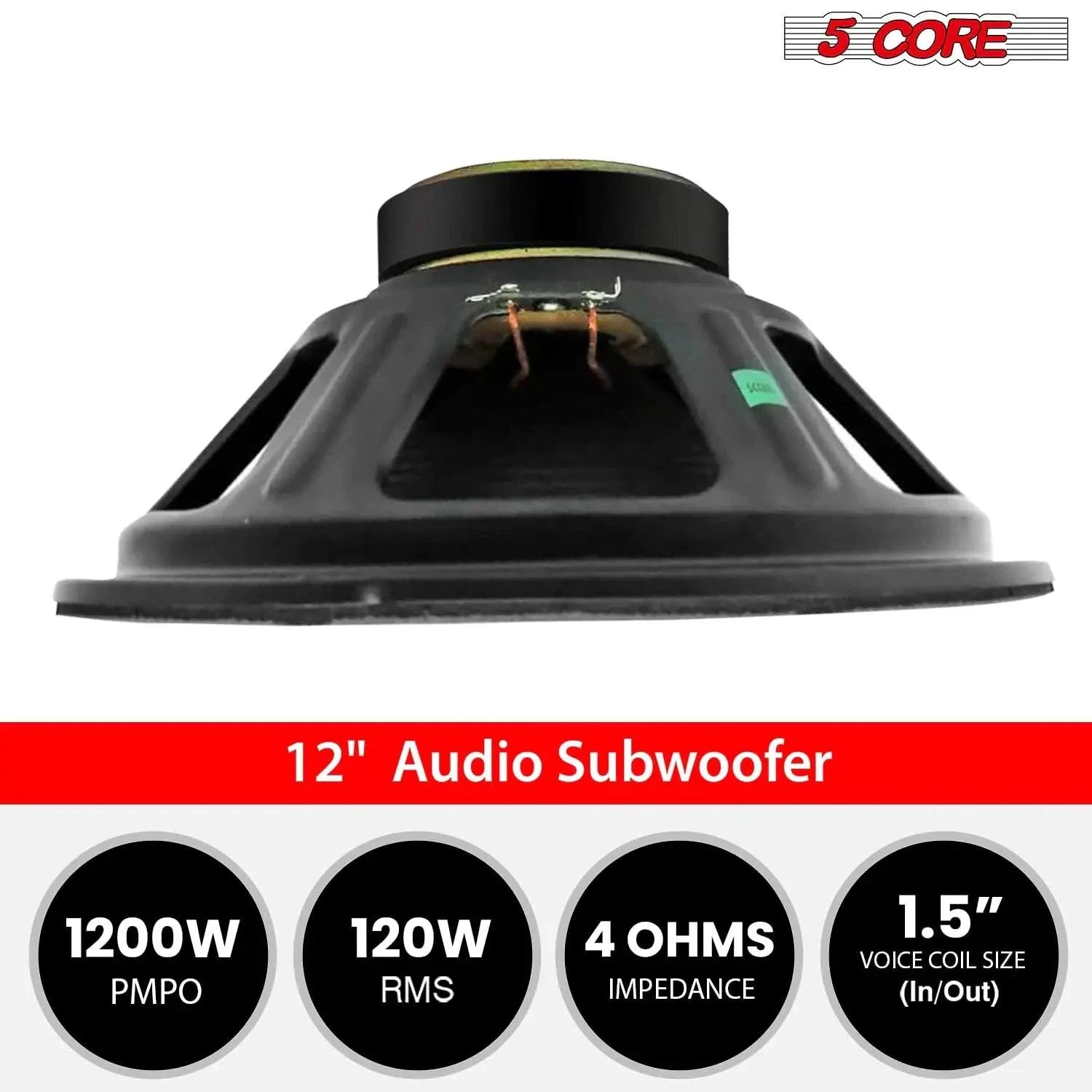5Core Max Bass 15 Inch Subwoofer 450W 4Ohm
