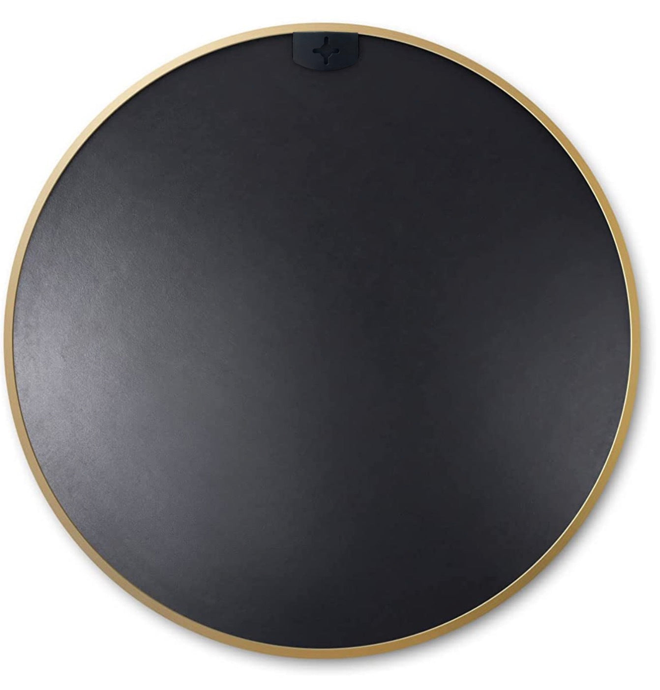 Wall Mirror Round Aluminum Frame Gold 30 In HD Glass Shatterproof Film