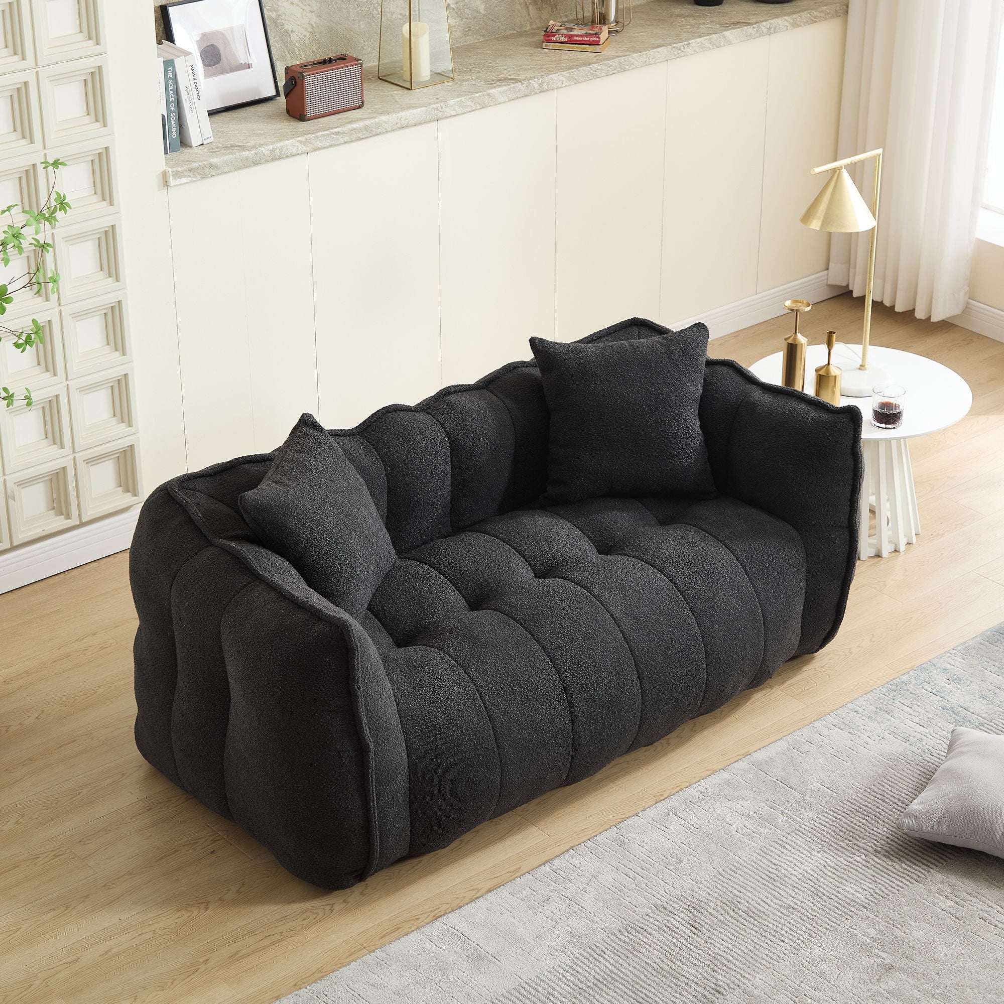Cozy Beanbag Chair With High Resilience Foam Core For 2