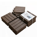 Outdoor Deck Tiles Interlocking Plastic Dark Brown 12x12 in Pack of 44