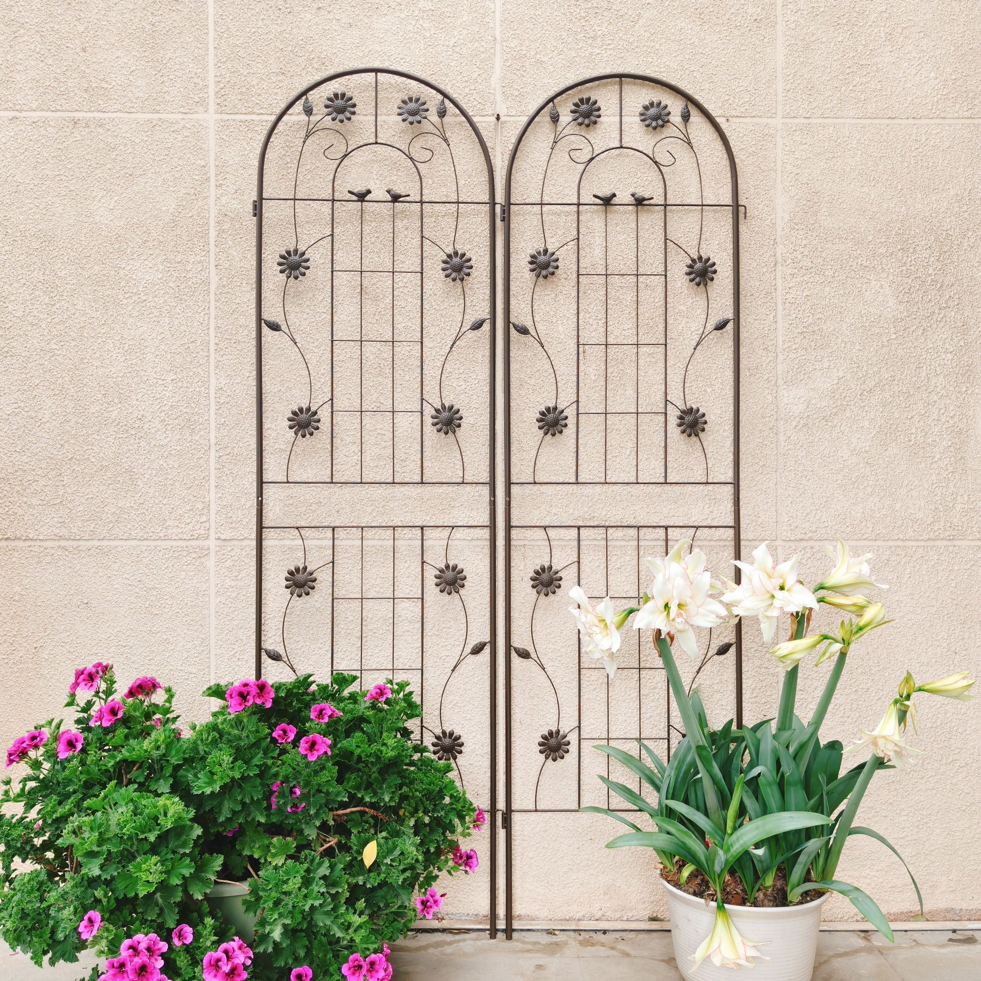 Metal Garden Trellis Rustproof Trellis For Climbing Plant Outdoor Flower Support