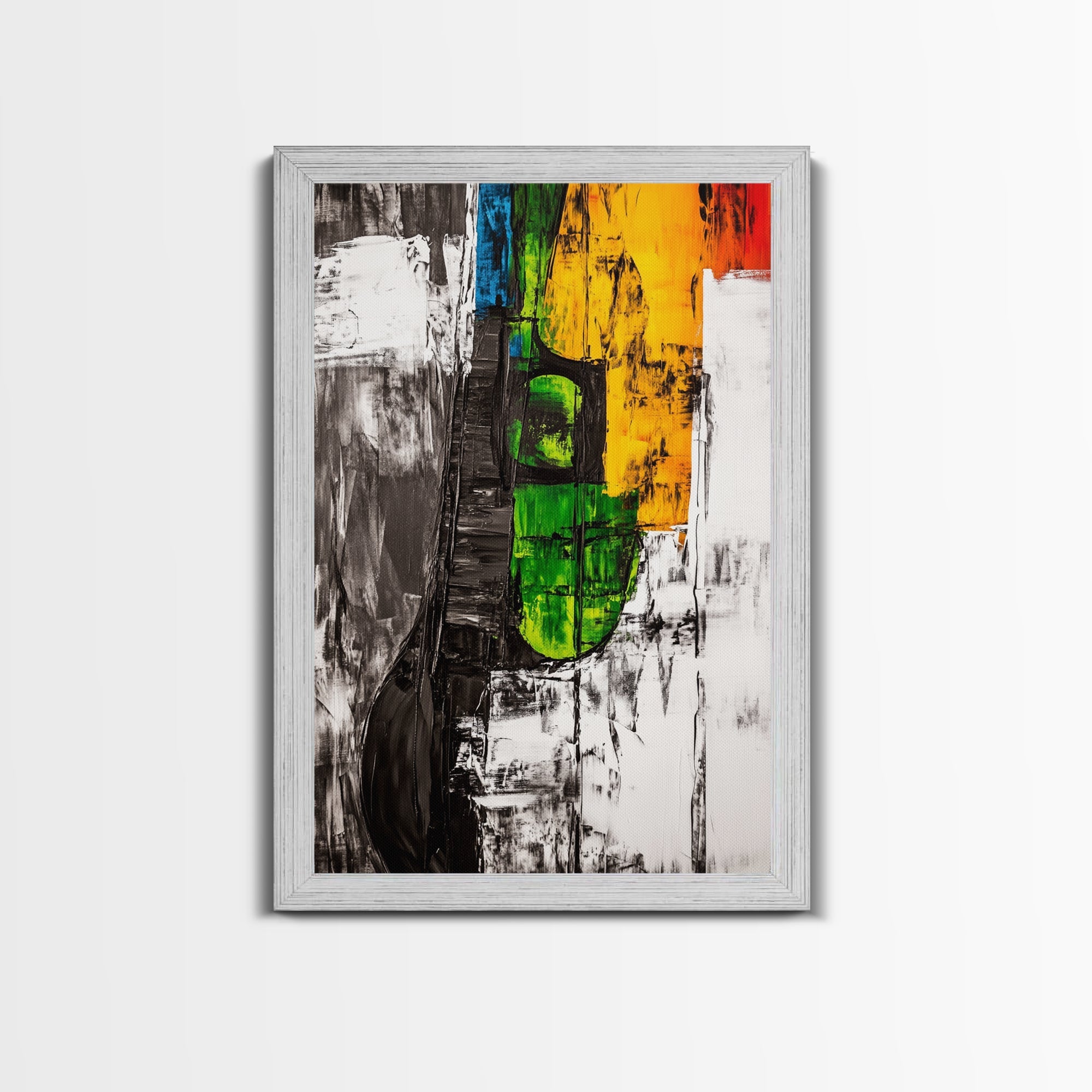Colorful Guitar, Abstract Canvas Print, Music Lover Decor, Bohemian Wall Art, Artistic Home Painting, Living Room Statement Art
