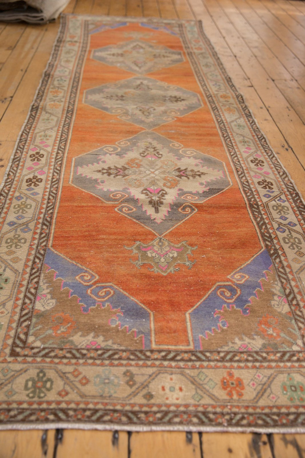 3.5x11 Vintage Distressed Oushak Rug Runner