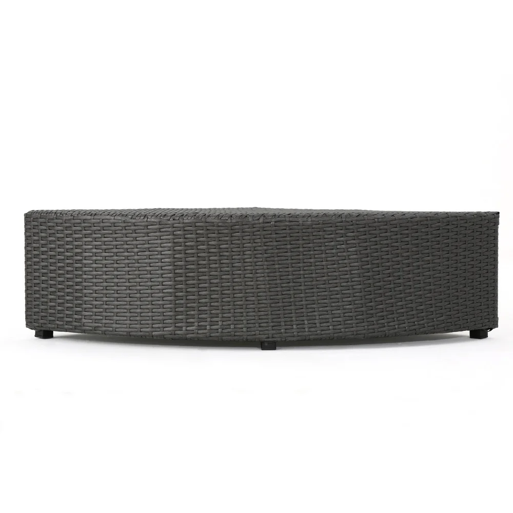 Outdoor Sectional Set PE Rattan Iron Dark Brown 8 Piece
