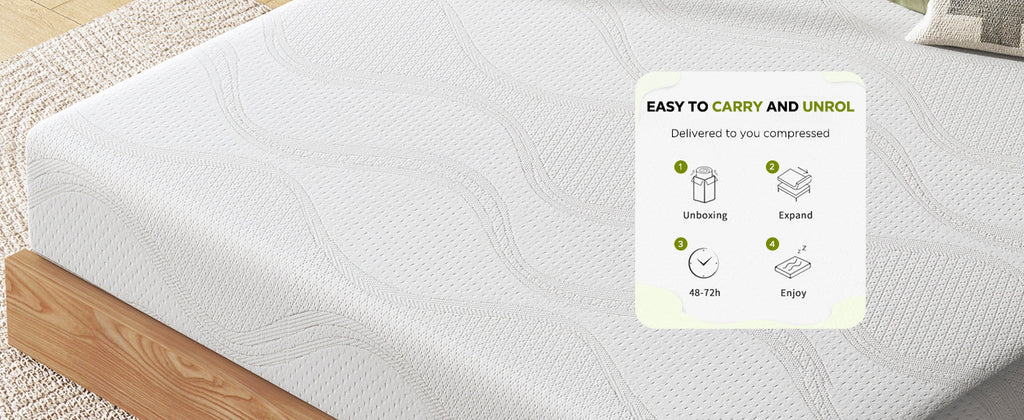 Mattress Memory Foam White King 14in Cooling Gel Washable Cover