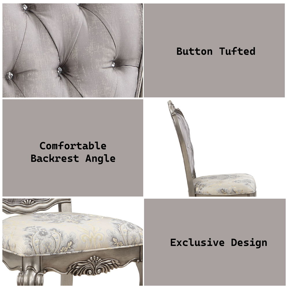 Ariadne - Side Chair (Set of 2) - Velvet & Antique Platinum