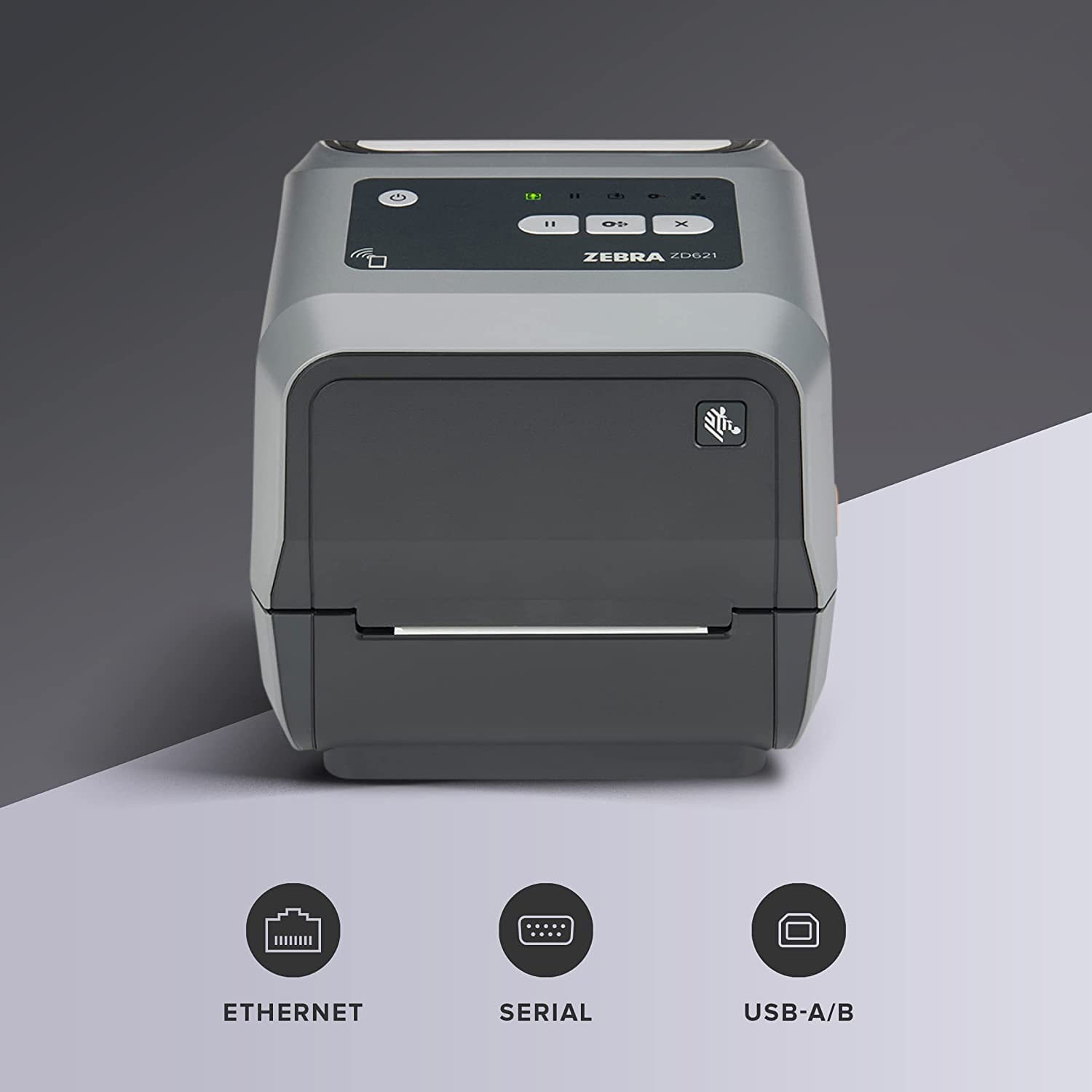 Zebra ZD621T 300DPI Thermal Transfer Printer USB RJ45 DB9 ZD6A043-301F00EZ