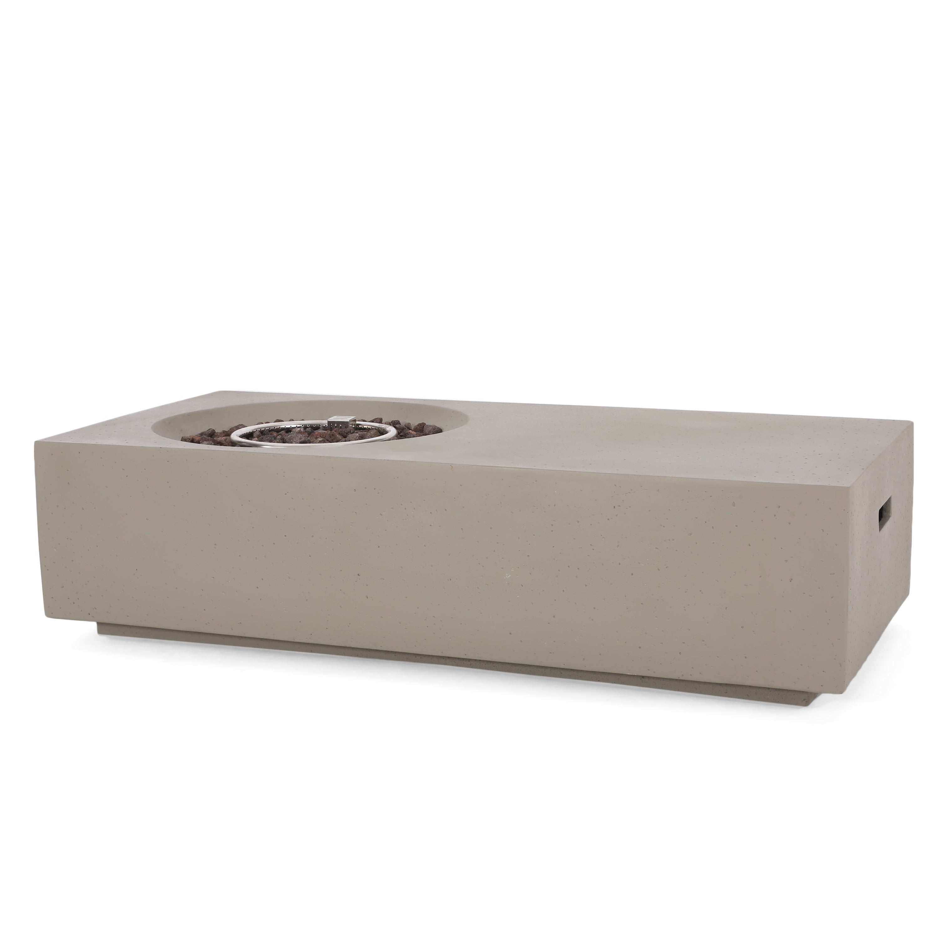 Rectangle 14.75 in MGO Fire Pit 50,000 BTU Light Grey (Tank Cover Not Included)