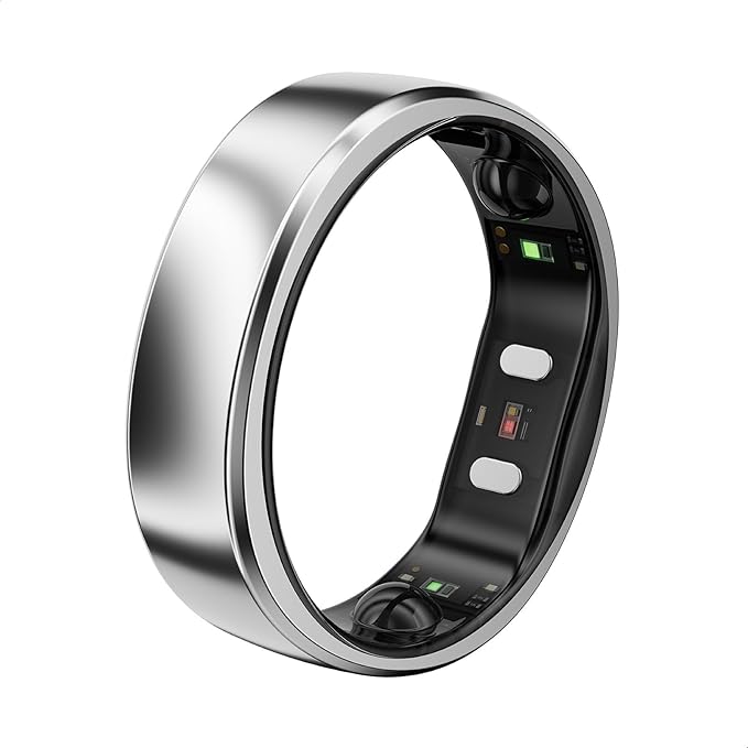RingConn Gen 2 Air, Ultra-Thin AI Smart Ring, 10-Day Battery Life, Fitness/Sleep/Stress/HR Tracker for Women&Men, No App Fee for Standard Features, iOS & Android Compatible (Size 13, Galaxy Sliver)