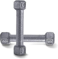 WF Athletic Supply Cast Iron Solid Hexagon Gray/Black Dumbbells, Strength Training Free Weights Set of 2 for Women and Men, Hand Weights Sold by Pairs, Multi-Select Size Options Available