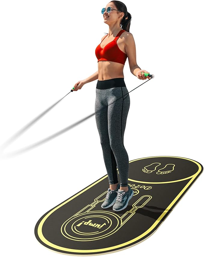 Jump Rope Mat 63"x27" Exercise Fitness, Non-Slip Indoor Outdoor Crossrope Mat, 6mm Thick High-Density Workout Jumping Pad for Home Gym Flooring and Concrete