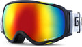 GoLight OTG Anti-Fog Ski Goggles for Men Women ??Spherical REVO Lens, UV400, Breathable TPU Frame, Adjustable Non-Slip Strap