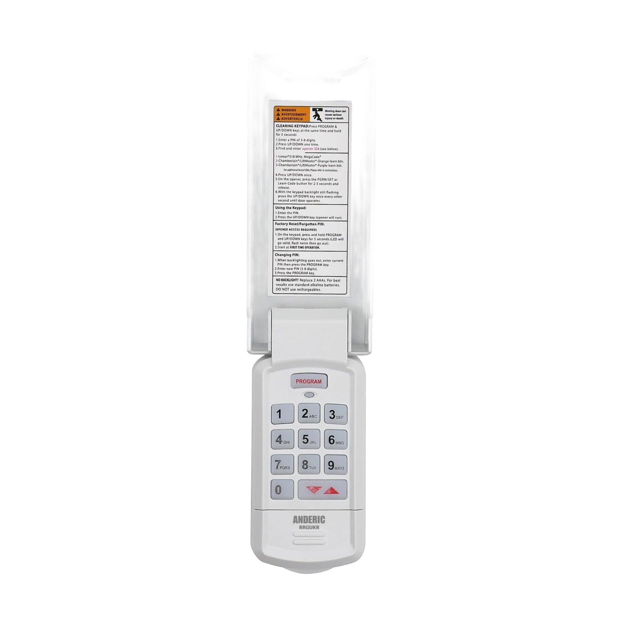 Substitute for Overhead Door OUK Universal 3-Door Wireless Keypad Wall Console with DIP and Learn Garage Door Opener Remote Control [GUK-R]