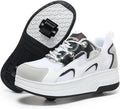 Wooowyet Roller Skate Shoes for Kids Boys Girls Rechargealbe Wheels Sneakers Fashion Roller Wheeled