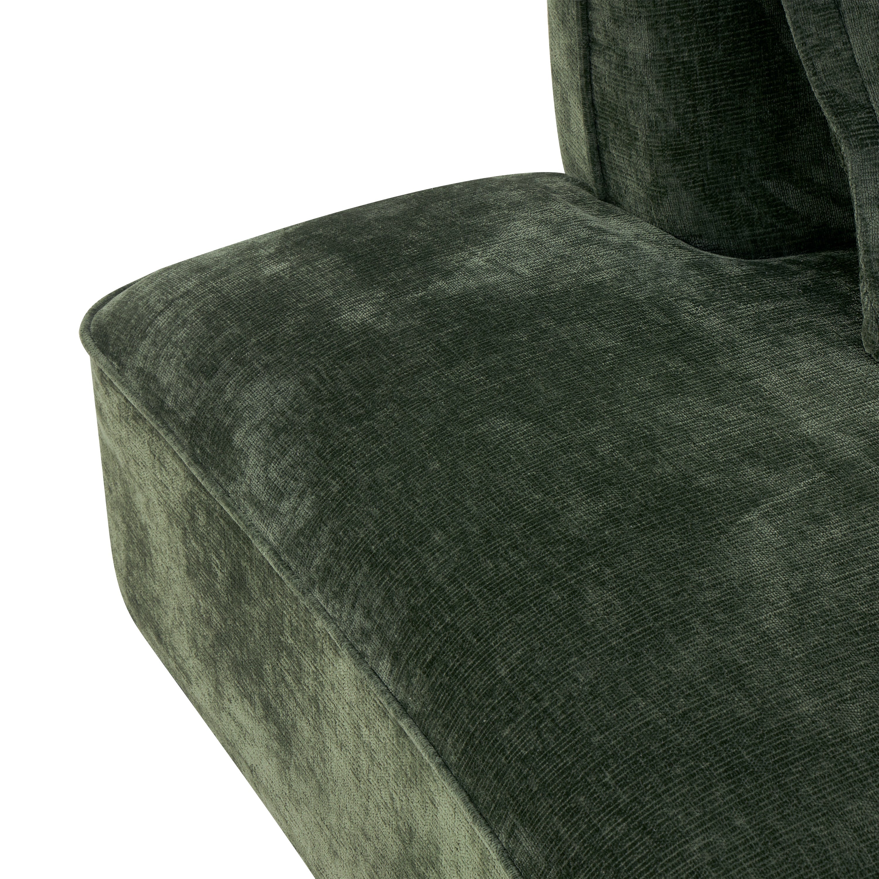 Sectional Sofa L-Shape Deep Seat Polyester Green 4 Seat 121 In