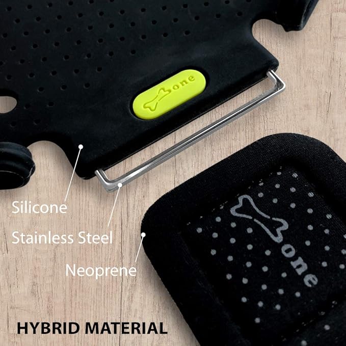 【Bone】 Run Tie Running Armband Phone Holder for Apple iPhone 14 13 12 11 Pro Max Mini XS XR X 8 7 Samsung Galaxy S10 S9 S8 Smartphone, Phone Size 4-6.7" (Black/Arm Size 9.8-15.7")