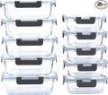 10-Pack Glass Food Storage Containers with Lids [Air-Tight,Leak-Resistant] Glass Containers for Food Storage, Meal Prep, Microwave, Freezer, Dishwasher Safe