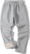 Yameekamulga Men's Winter Fleece Pants Sherpa Lined Sweatpants Active Athletic Running Jogger Track Causal Pants