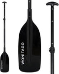 Canoe Paddles Aluminum Paddle with Plastic Blades Floating Adjustable Canoeing and Boating Oars, 122-152 cm/4-5 Ft, Black/Yellow