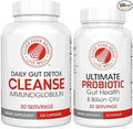 Silver Fern Gut Rehab Kit - 30 Day Supply - Cleanse Daily (1 Bottle = 120 Capsules) & Ultimate Probiotic (1 Bottle = 60 Capsules) - Immunoglobulins & Spore Forming Probiotics