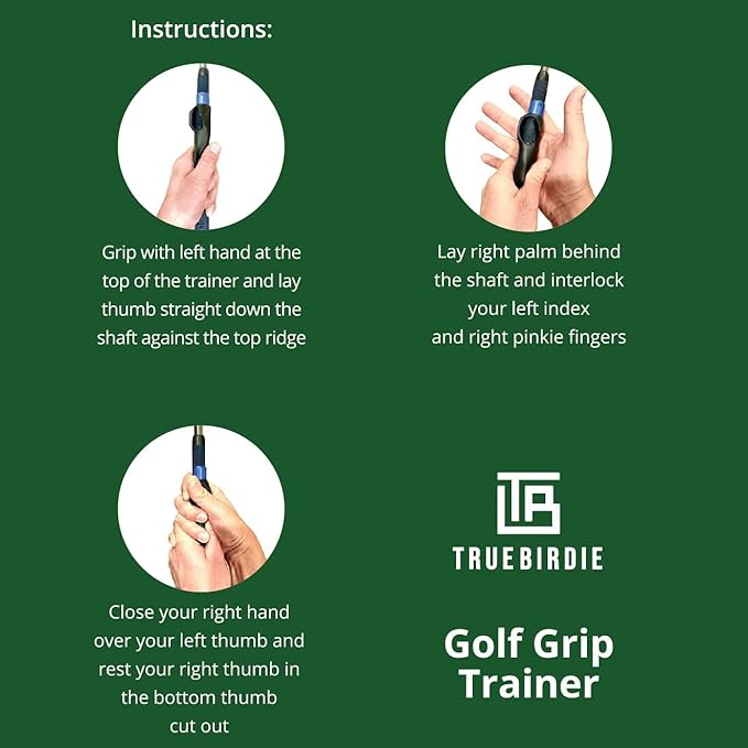 Golf Grip Trainer - Golf Swing Aid Club Attachment to Correct Hand Placement