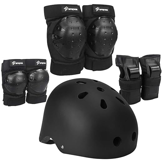 Kids Bike Helmet, Toddler Helmet for Youth Adult, Knee Pad Elbow Pad Wrist Guard Protective Gear Set for Skateboard, Bike, Skating, Cycling