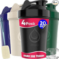 4 PACK, 20 oz Shaker Bottles with Wire Whisks for Protein Mixes | Leakproof Blender Shaker Bottle Pack | BPA-Free & Dishwasher Safe | Shaker bottle | Shaker Cups for shakes Bottle Pack