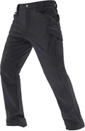 TACVASEN Men's Winter Pants 9 Pockets Fleece Snow Hiking Pants Water-Resistant Warm Softshell Thick Tactical Pants