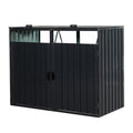 Outdoor Garbage Bin Shed Galvanized Steel Charcoal 2 Cans