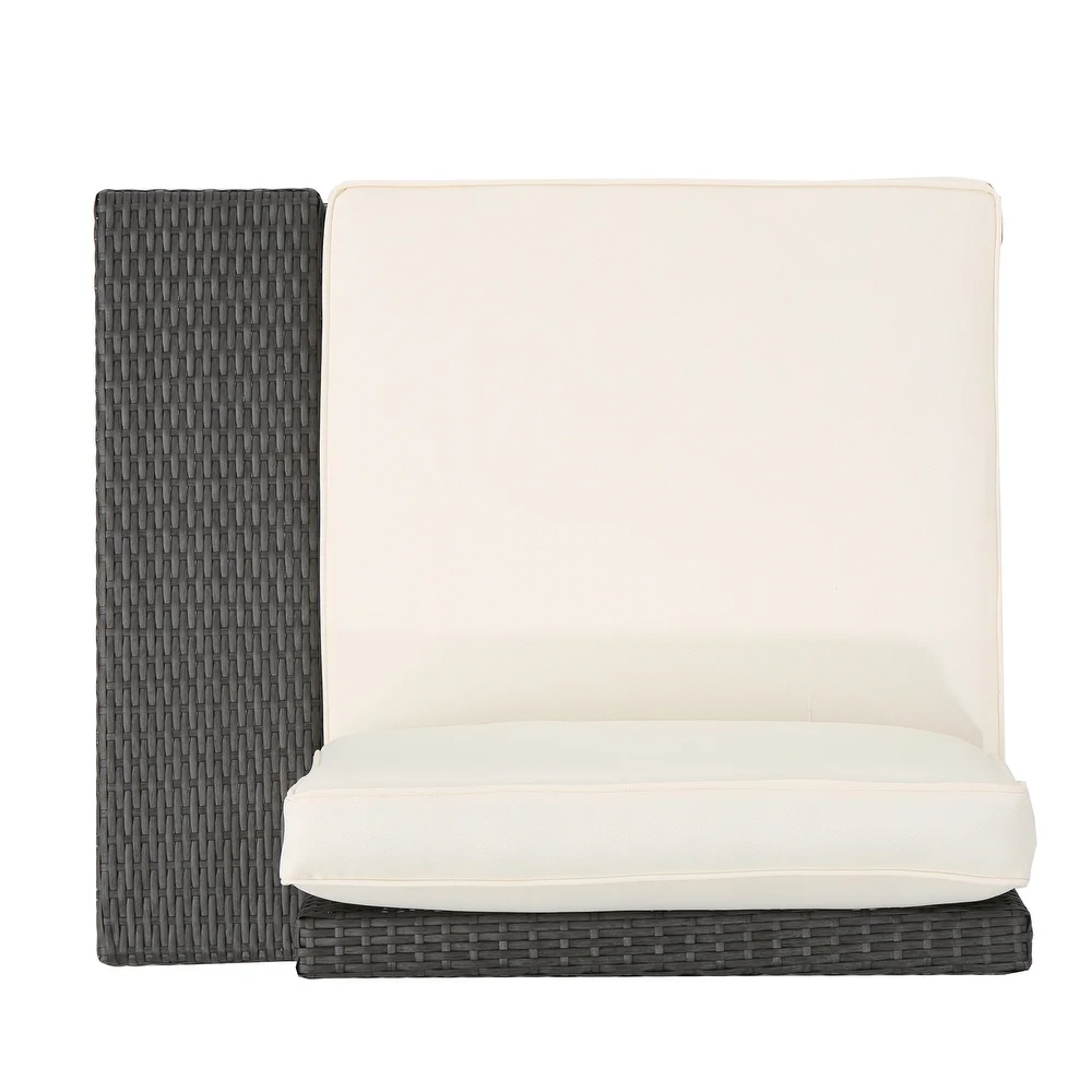 Outdoor Sectional Set PE Rattan Iron Dark Brown 8 Piece
