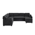 Convertible U-Shaped Sectional Sofa Bed With Reversible Chaise