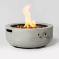 Fire Pit Propane Round Steel Gray 50000 BTU 24 In Tabletop Lid Included