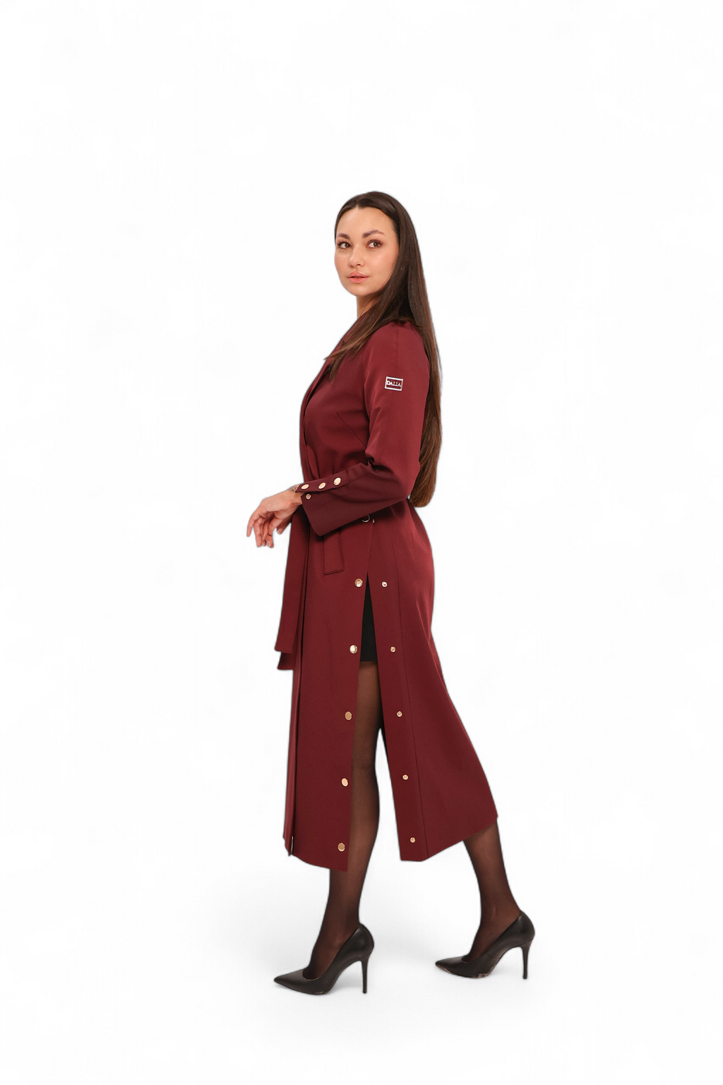 Jackie Trench Coat in Bordeaux