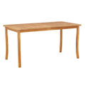 63 inch Outdoor Dining Table with Umbrella Hole Farmhouse Bistro Dinette Furniture