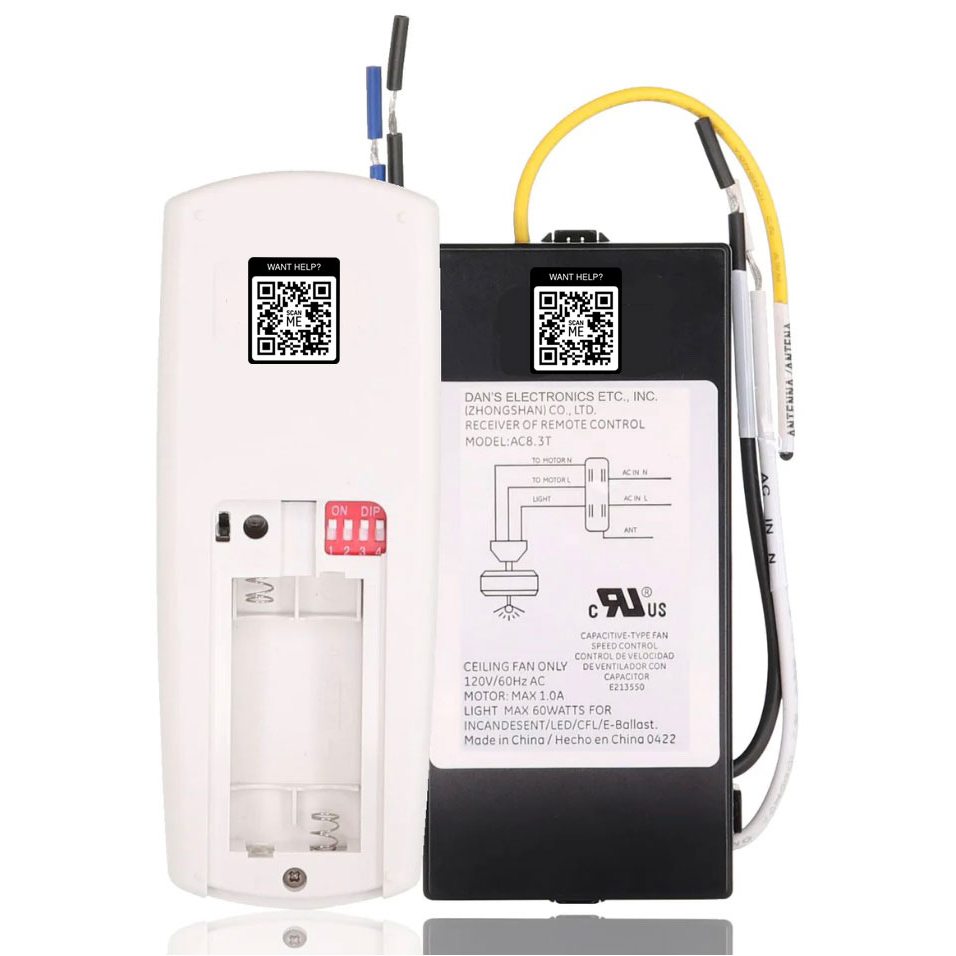 Substitute for Hunter 99123 / IN2RX13 Ceiling Fan Receiver [63T-AC83T-KIT]