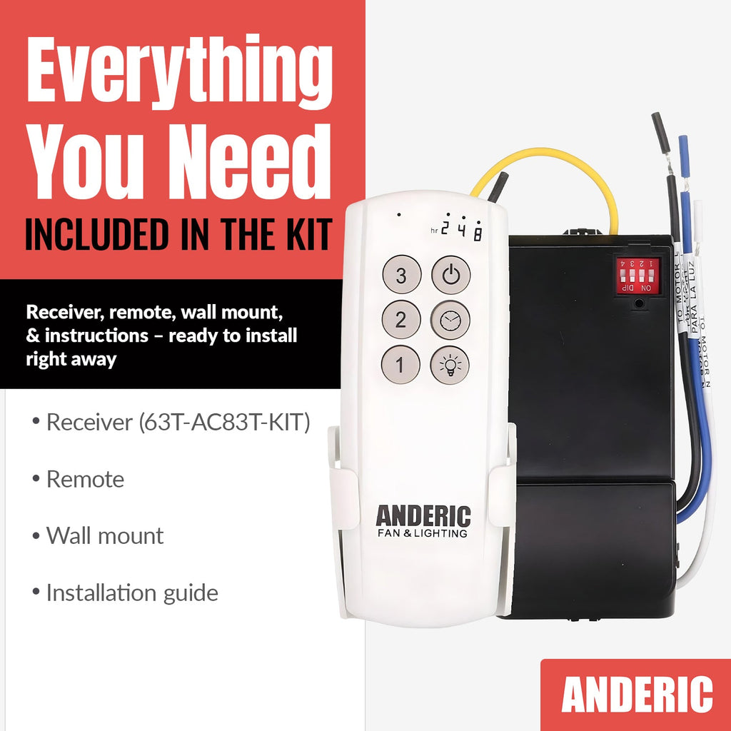 Substitute for Hunter 99123 / IN2RX13 Ceiling Fan Receiver [63T-AC83T-KIT]