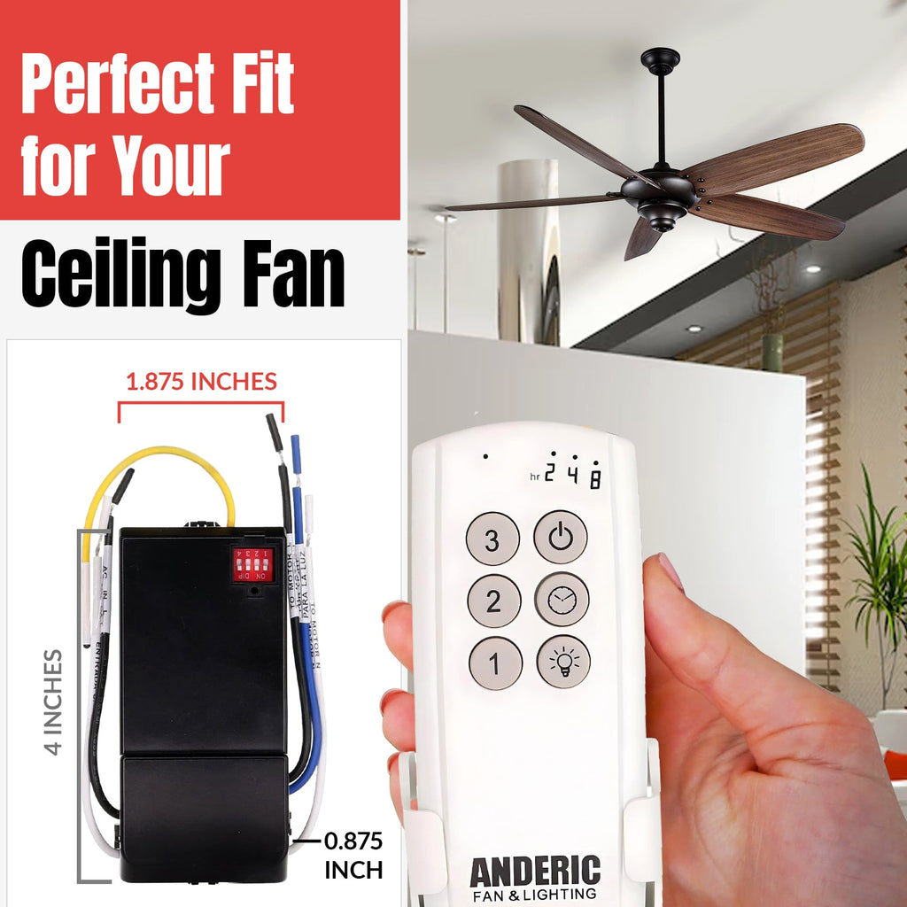 Substitute for Harbor Breeze TR258B KUJCE10716 Ceiling Fan Remote Control [63T-AC83T-KIT]