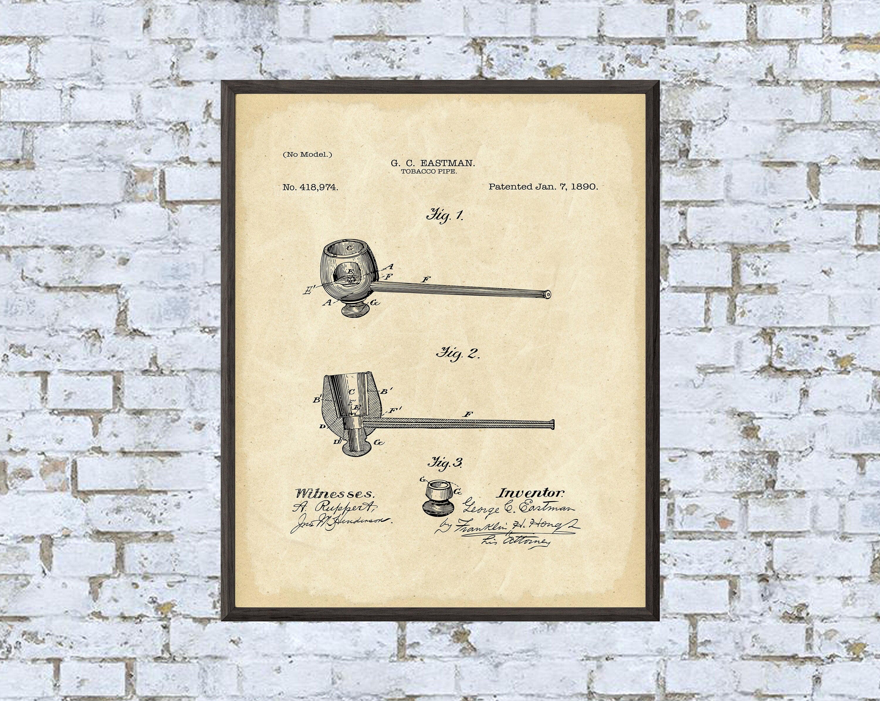 Tobacco Pipe Print - Digital Download - 7 Different Backgrounds Included