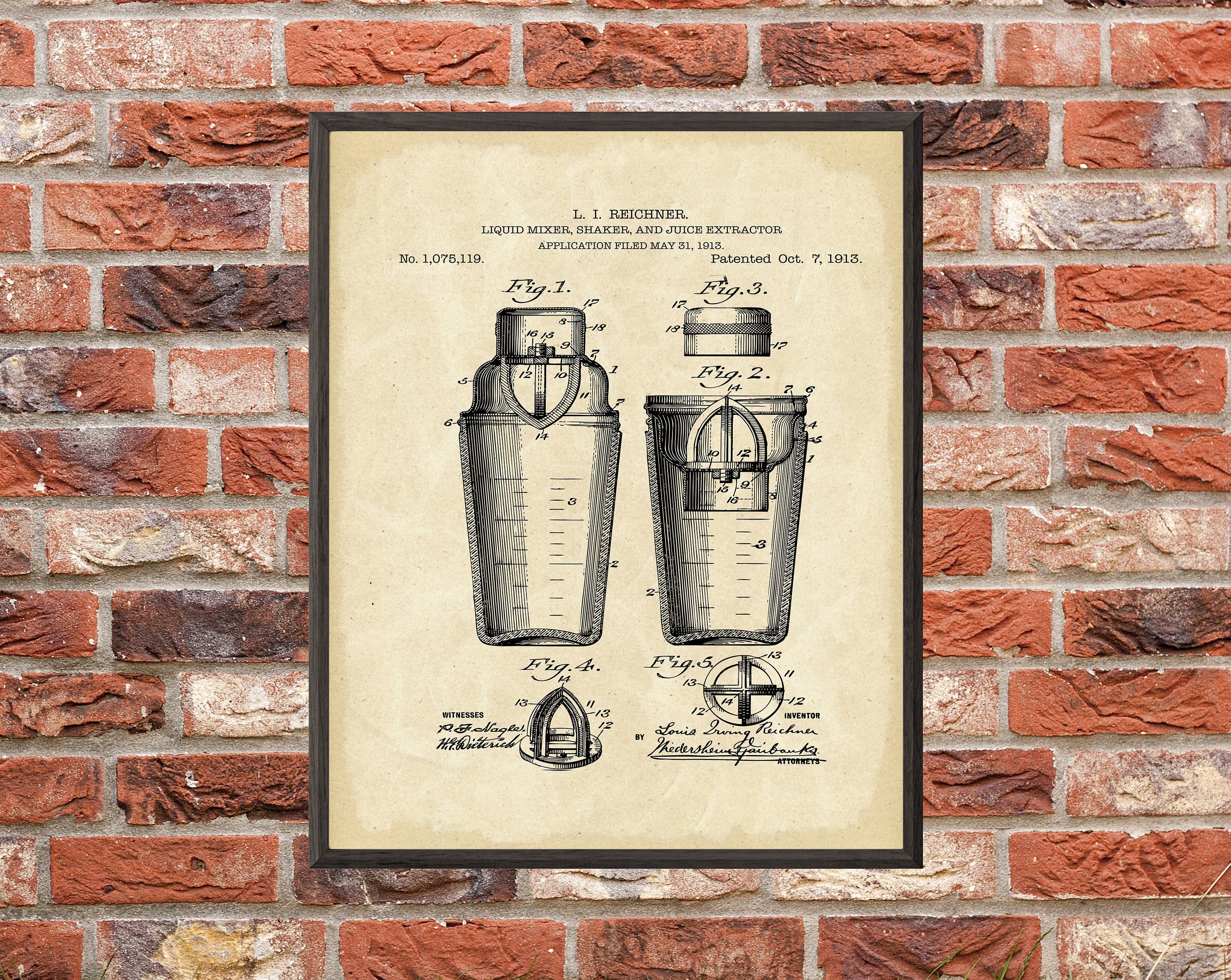 Liquid Mixer Patent Print - Digital Download - 7 Different Backgrounds Included