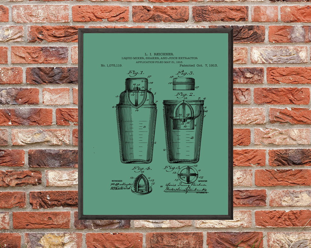 Liquid Mixer Patent Print - Digital Download - 7 Different Backgrounds Included