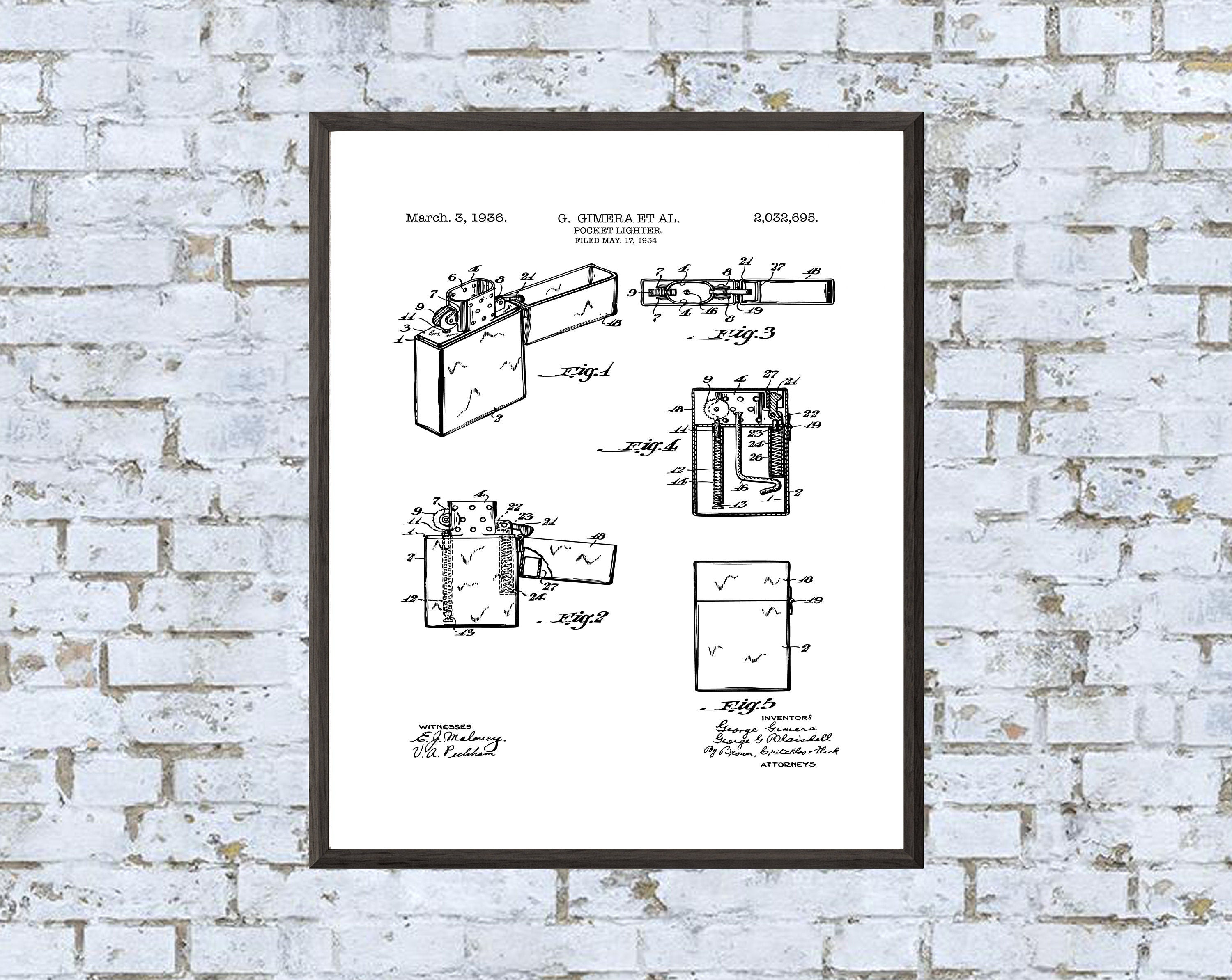 Pocket Lighter Print - Digital Download - 7 Different Backgrounds Included