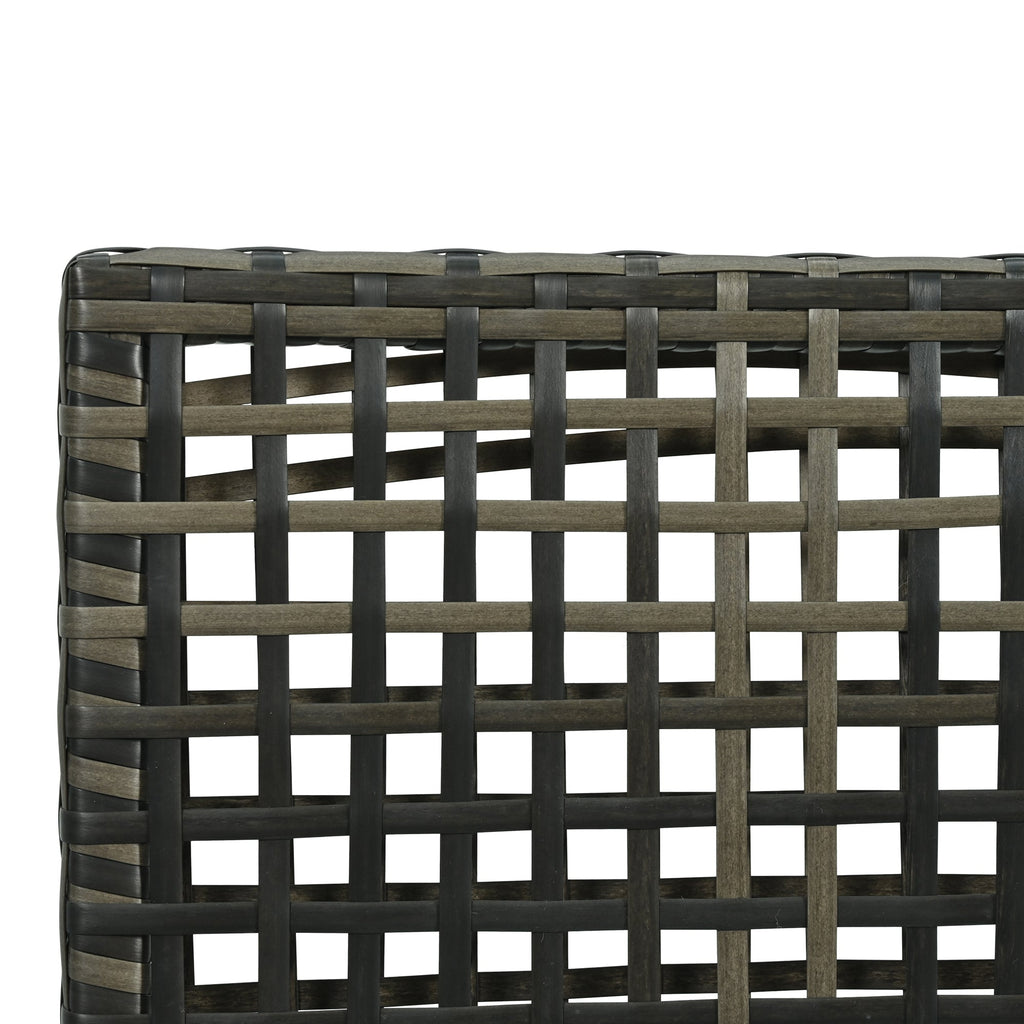 Outdoor Sectional Set PE Wicker Aluminum Gray Half Moon 6 Piece 300 LB
