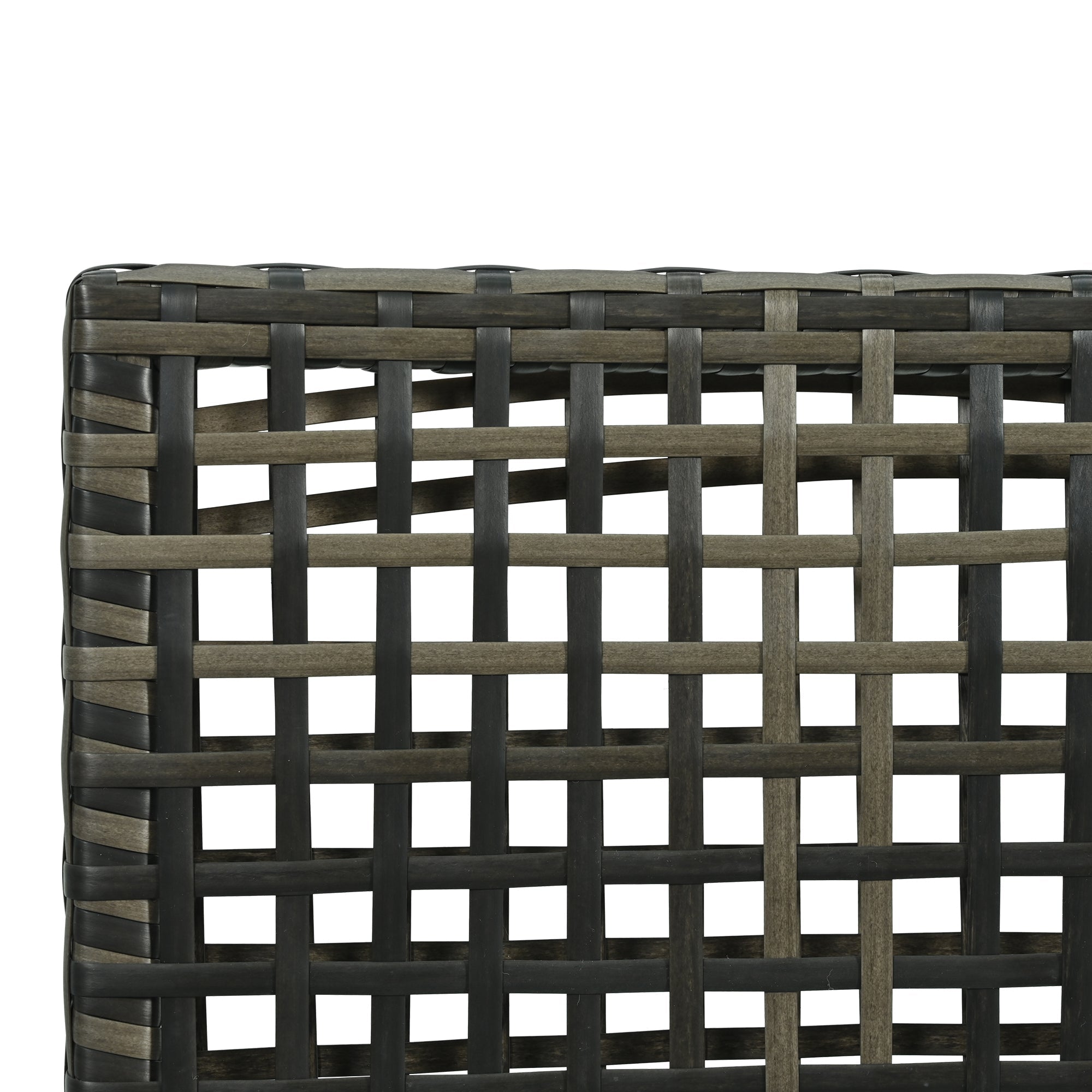 Outdoor Sectional Set PE Wicker Aluminum Gray Half Moon 6 Piece 300 LB