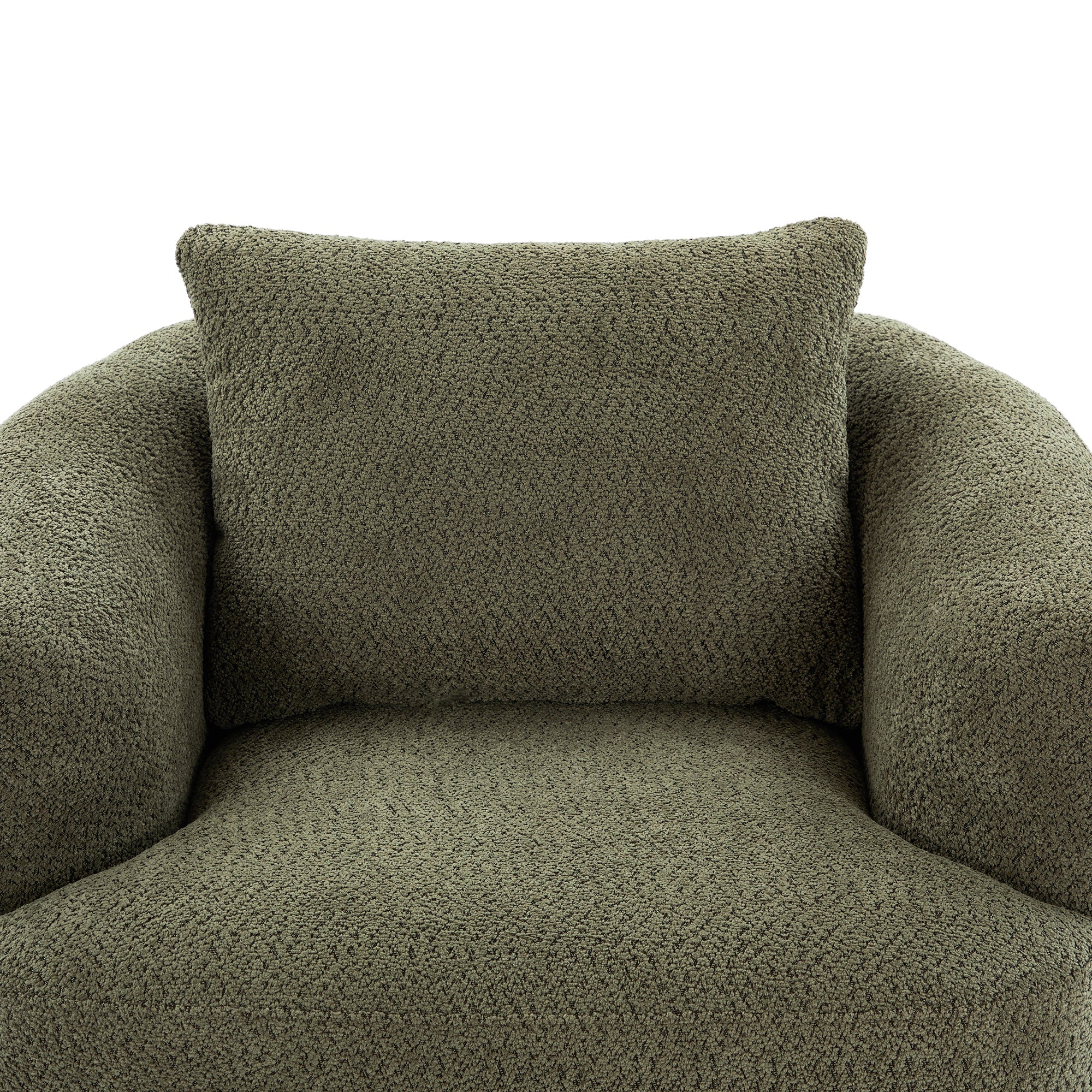 Accent Chair Swivel Barrel Chenille Green 360 Degree Pocket Spring 38 In