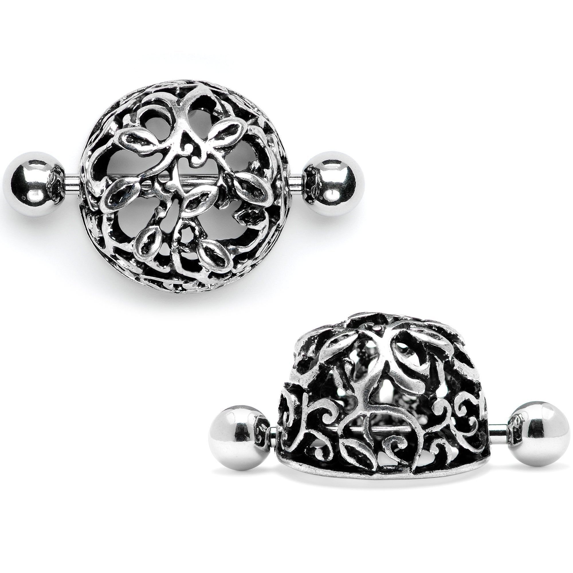 14G 9/16 Framework Twining Vines Nipple Shield Set