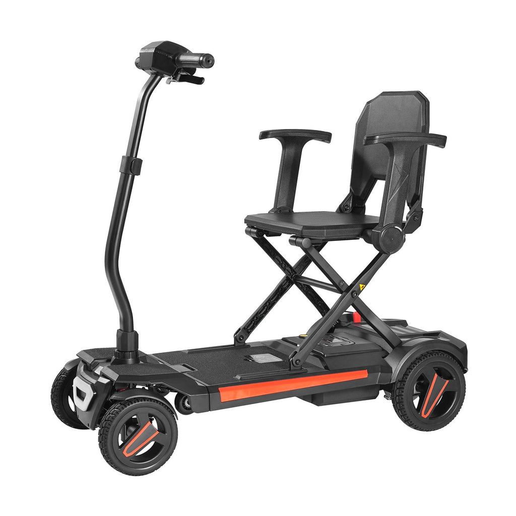 Mobility Scooter 4-Wheel Auto-Folding Remote Control 265 LB Black Orange