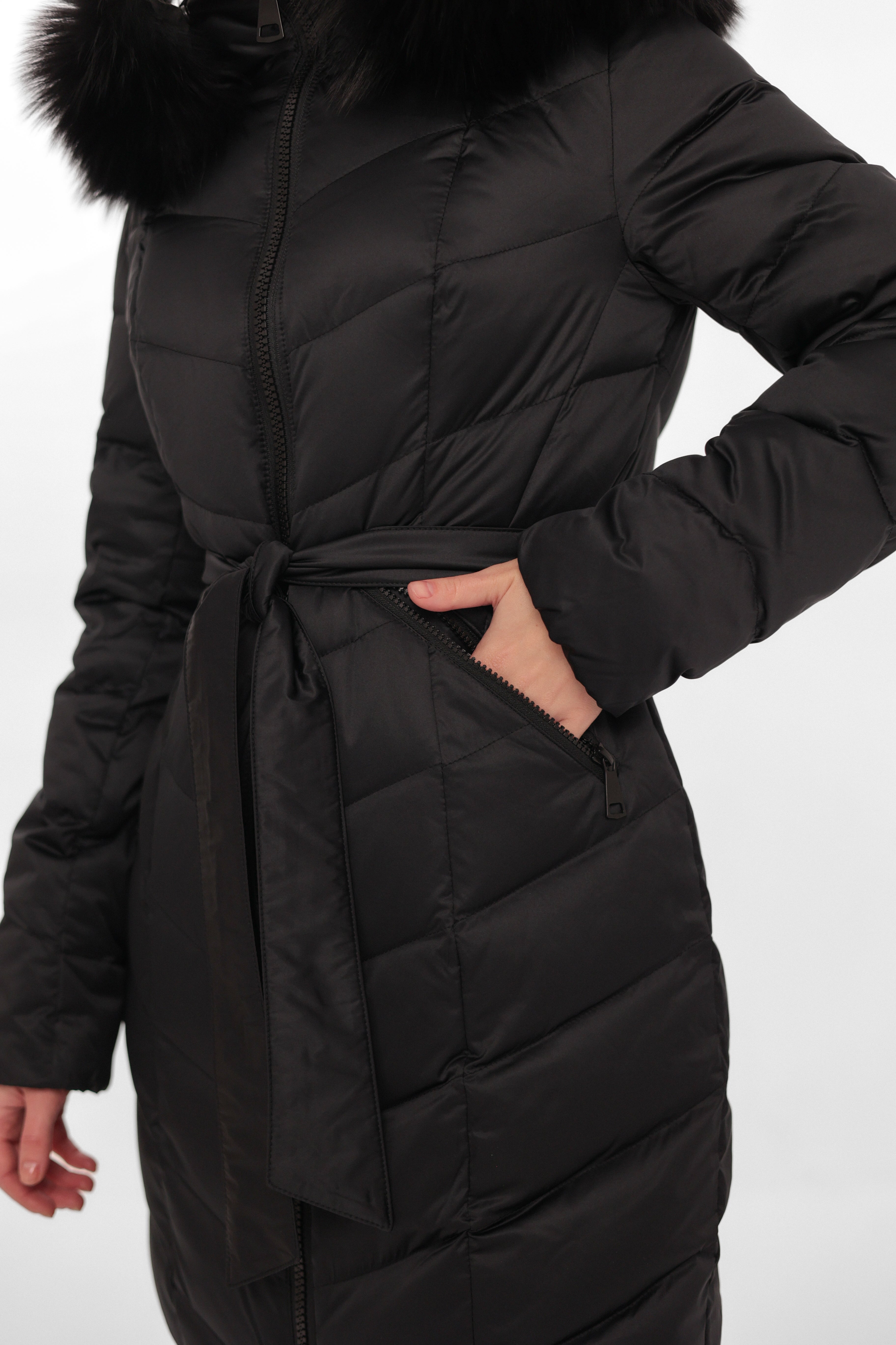 Genuine Fur Trim Down Coat