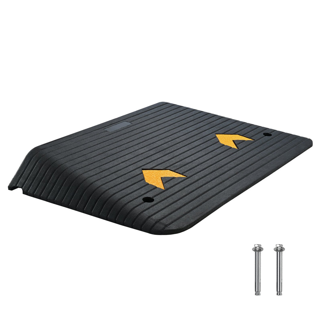 Threshold Ramp Rubber 4 In Non-Slip Beveled Edges Doorway 35.5x24.4 In